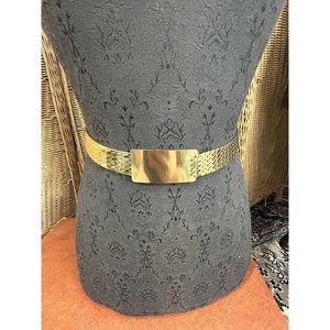 Vintage Gold Metal Fish Scale Elastic Stretch Shiny Belt 1980-90